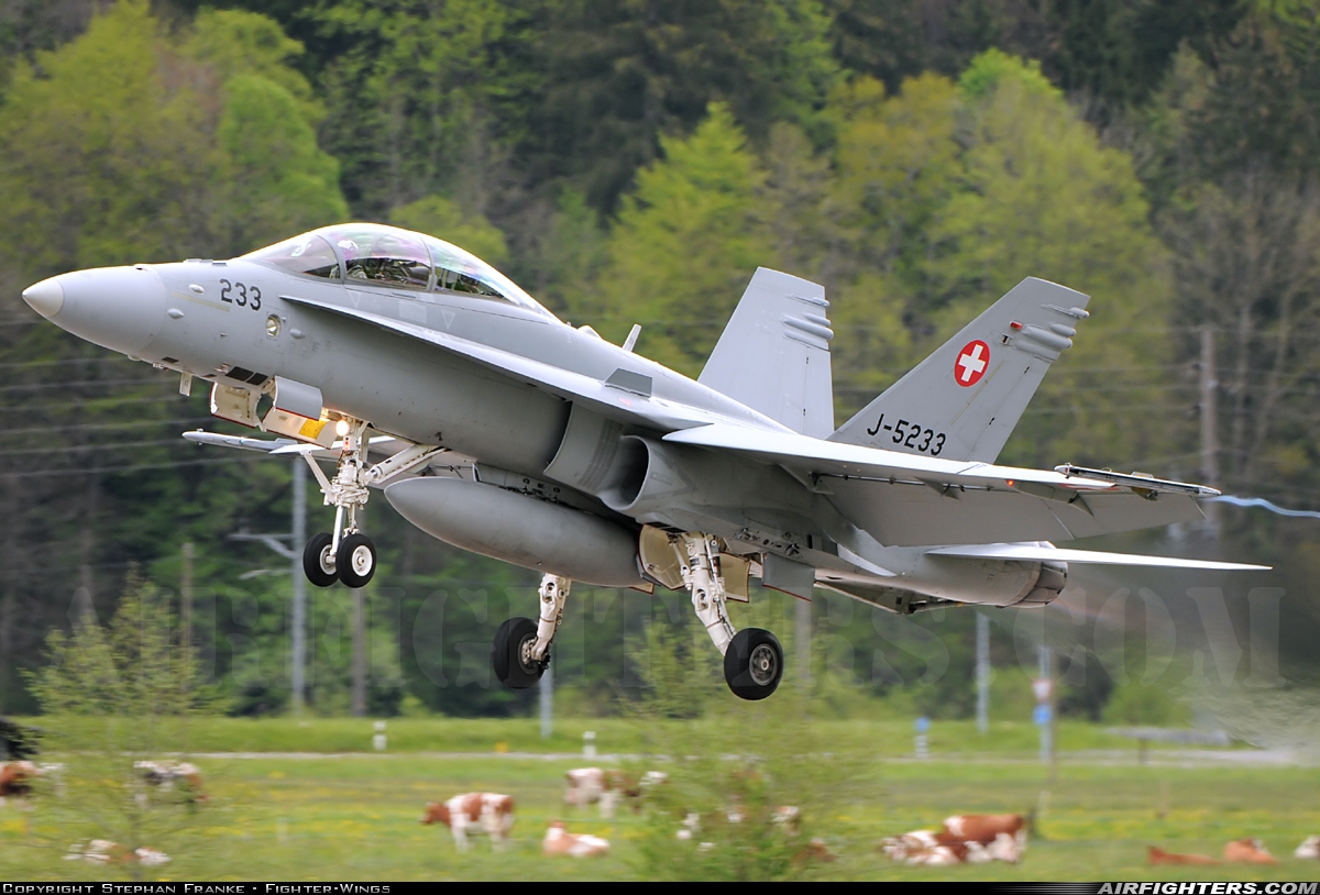 Switzerland - Air Force McDonnell Douglas F/A-18D Hornet J-5233 at Meiringen (LSMM), Switzerland