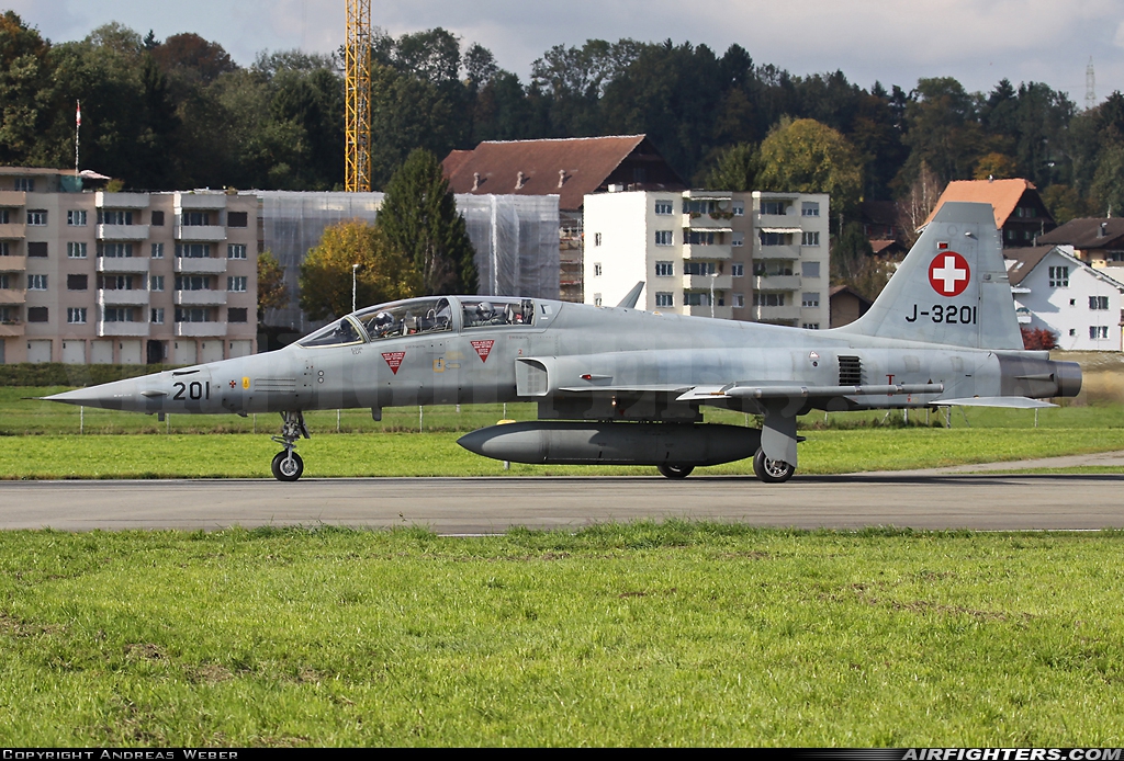 Switzerland - Air Force Northrop F-5F Tiger II J-3201 at Emmen (EML / LSME), Switzerland