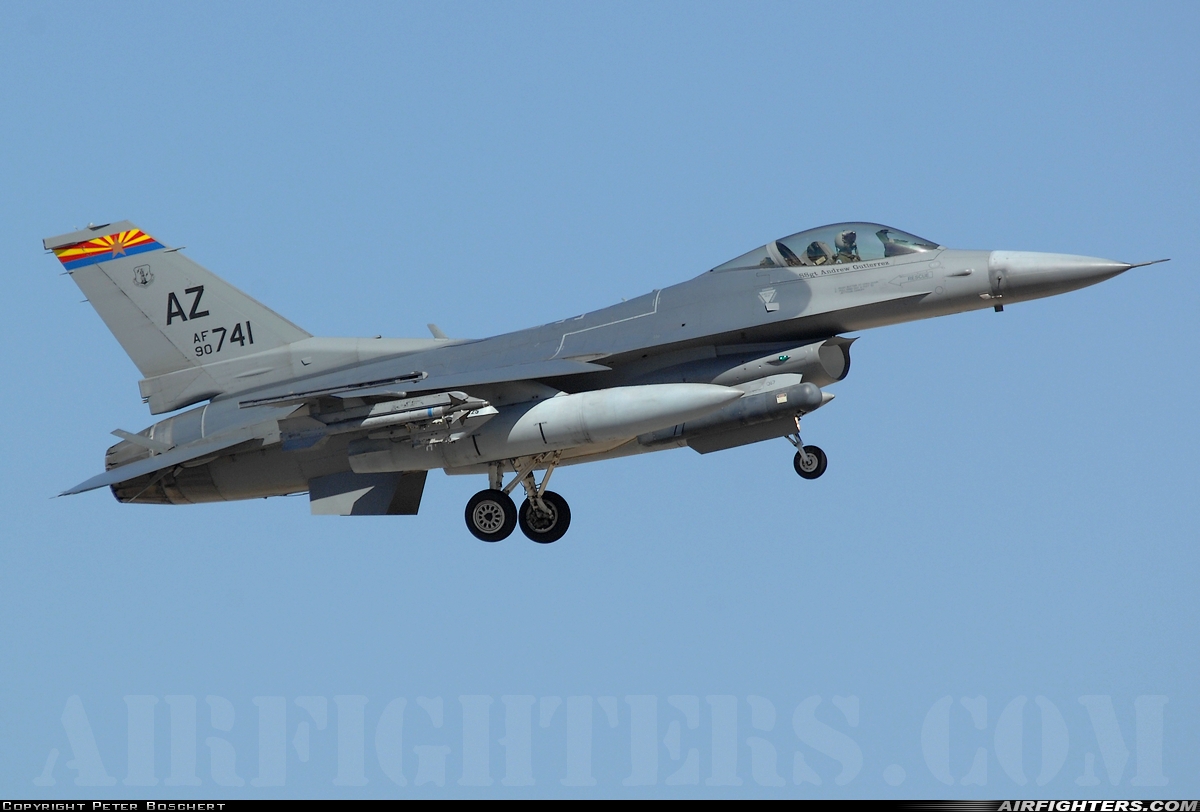USA - Air Force General Dynamics F-16C Fighting Falcon 90-0741 at Tucson - Int. (TUS / KTUS), USA