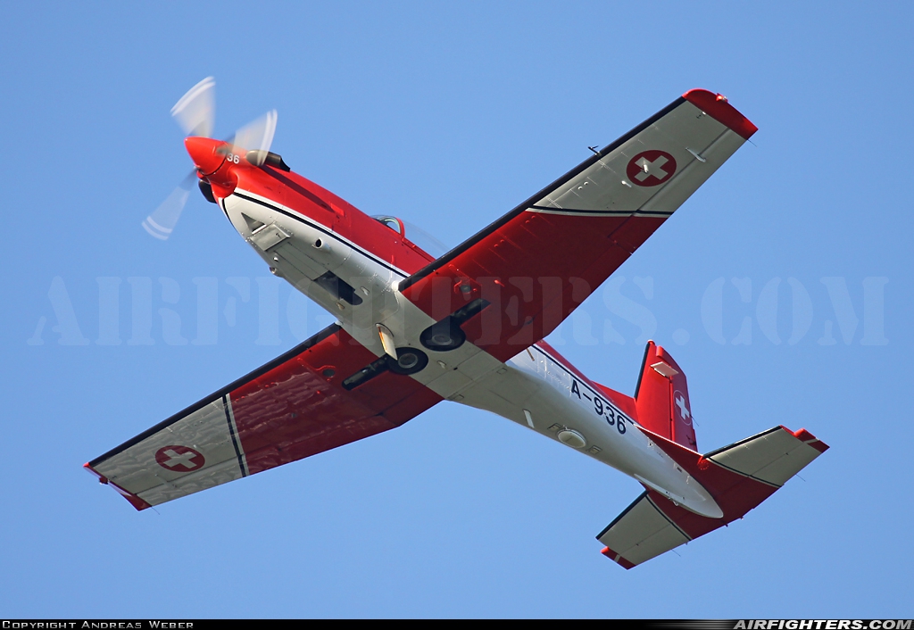 Switzerland - Air Force Pilatus NCPC-7 Turbo Trainer A-936 at Emmen (EML / LSME), Switzerland
