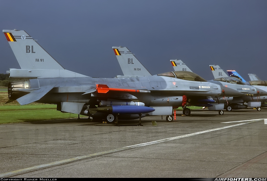 Belgium - Air Force General Dynamics F-16A Fighting Falcon FA-91 at Kleine Brogel (EBBL), Belgium