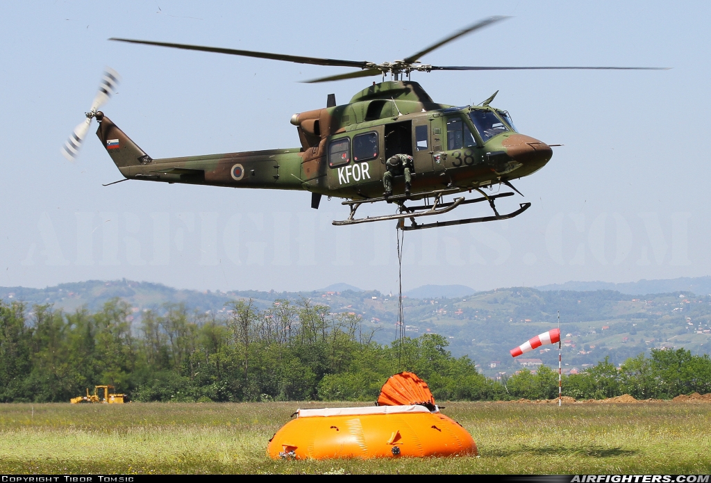 Slovenia - Air Force Bell 412EP H2-38 at Cerklje (LJCE), Slovenia