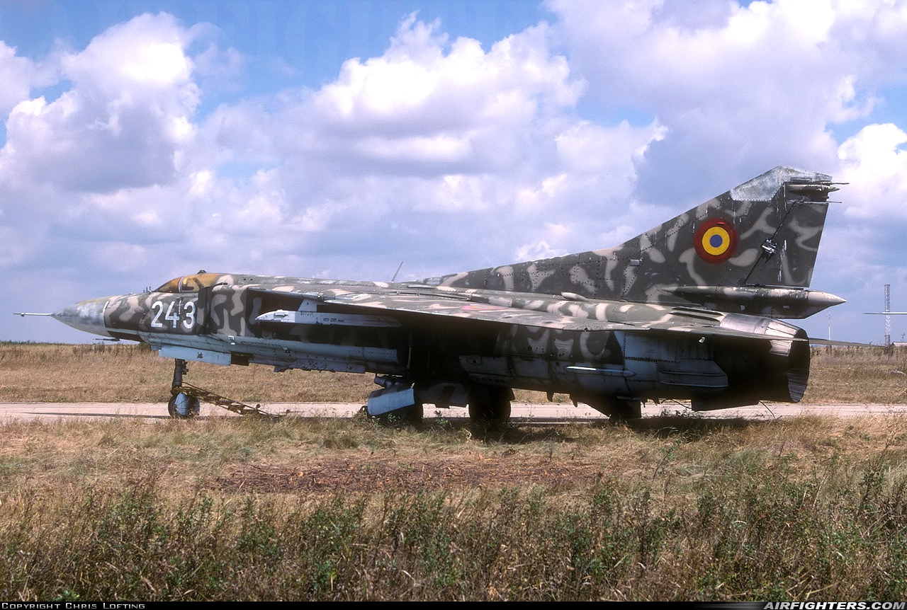 Romania - Air Force Mikoyan-Gurevich MiG-23MF 243 at Timisoara - Giarmata (TSR / LRTR), Romania