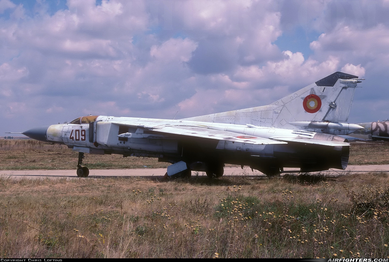 Romania - Air Force Mikoyan-Gurevich MiG-23MF 409 at Timisoara - Giarmata (TSR / LRTR), Romania