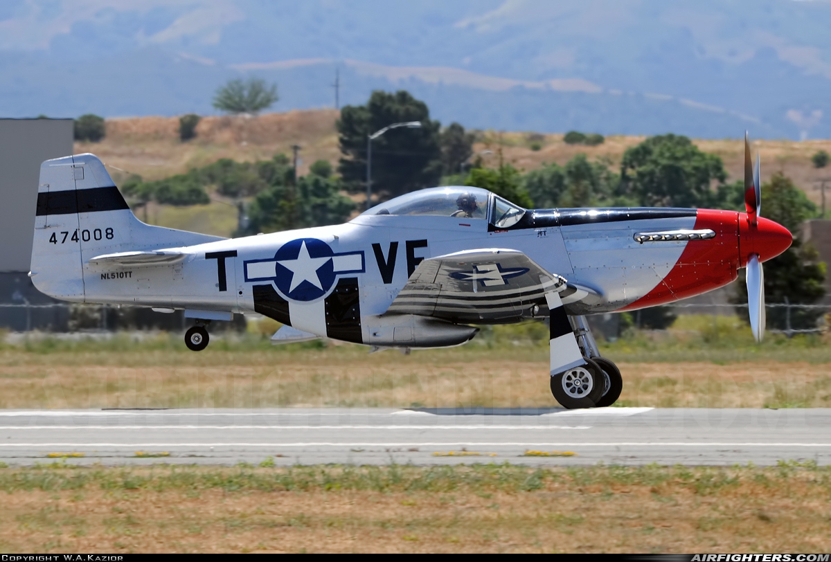 Private North American P-51D Mustang N510TT at Hollister Municipal Airport (HLI / KCVH), USA