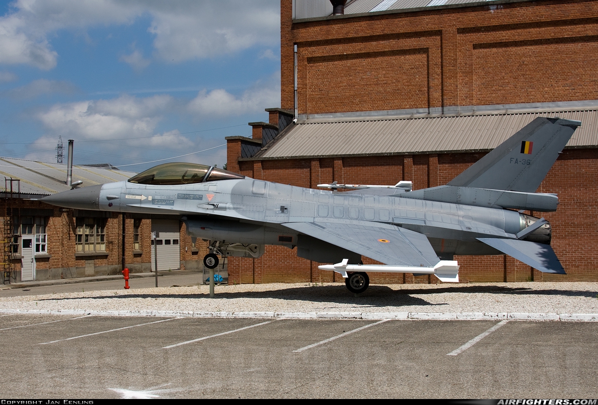 Belgium - Air Force General Dynamics F-16A Fighting Falcon FA-36 at Off-Airport - Rocourt, Belgium