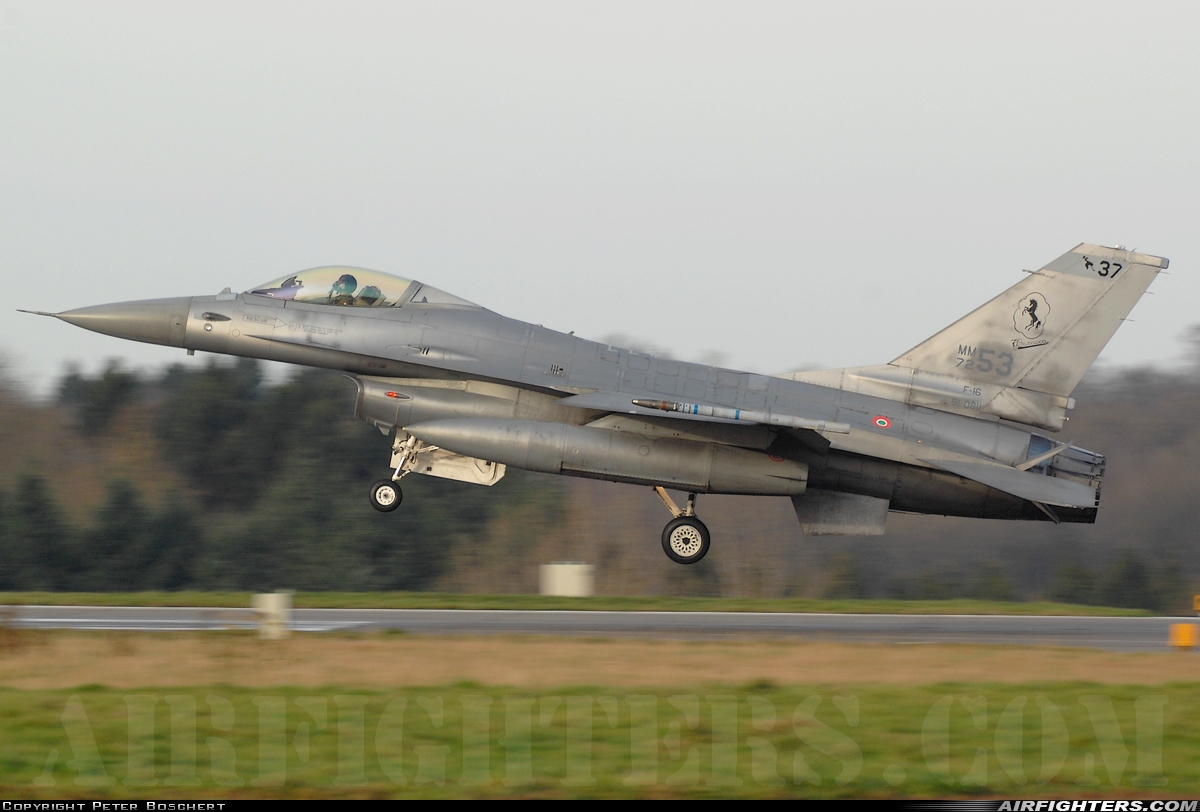 Italy - Air Force General Dynamics F-16A/ADF Fighting Falcon MM7253 at Florennes (EBFS), Belgium