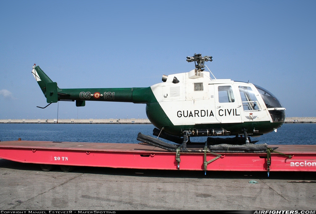 Spain - Guardia Civil MBB Bo-105CB HU.15-20 at Off-Airport - Muelle Santa Cruz de Tenerife, Spain