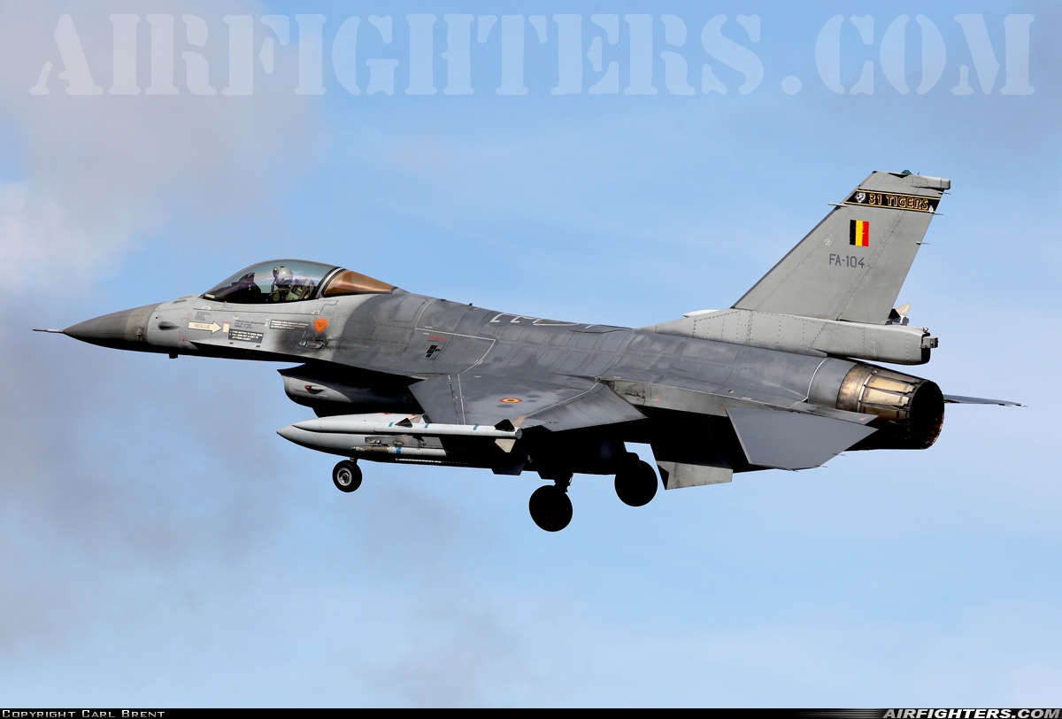 Belgium - Air Force General Dynamics F-16AM Fighting Falcon FA-104 at Orland (OLA / ENOL), Norway