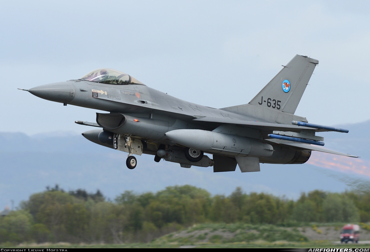 Netherlands - Air Force General Dynamics F-16AM Fighting Falcon J-635 at Orland (OLA / ENOL), Norway