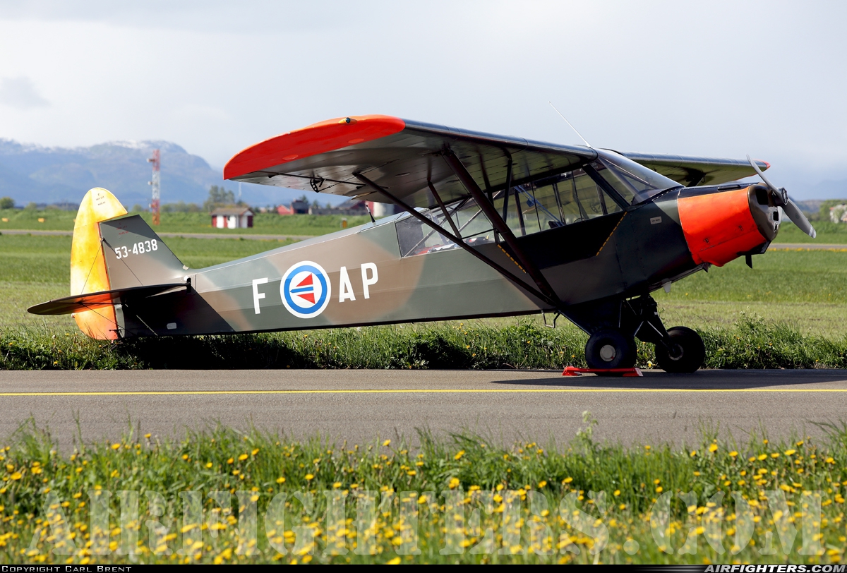 Private - Vaernes Flyklubb Piper PA-18-95 Super Cub LN-ACH at Orland (OLA / ENOL), Norway