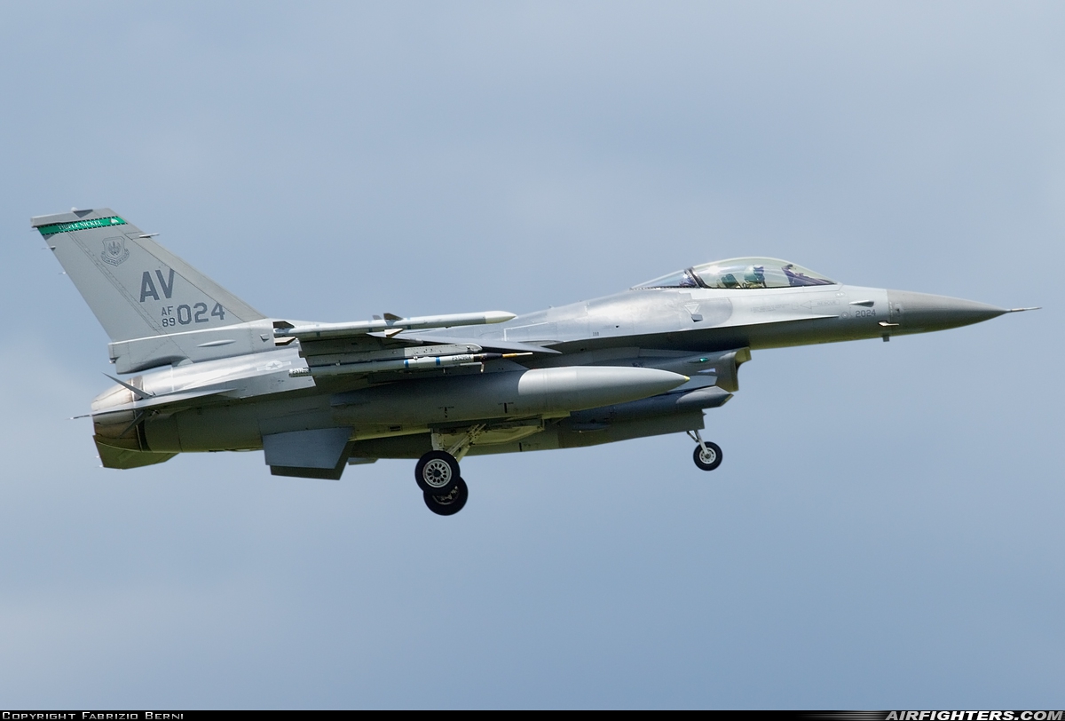 USA - Air Force General Dynamics F-16C Fighting Falcon 89-2024 at Aviano (- Pagliano e Gori) (AVB / LIPA), Italy