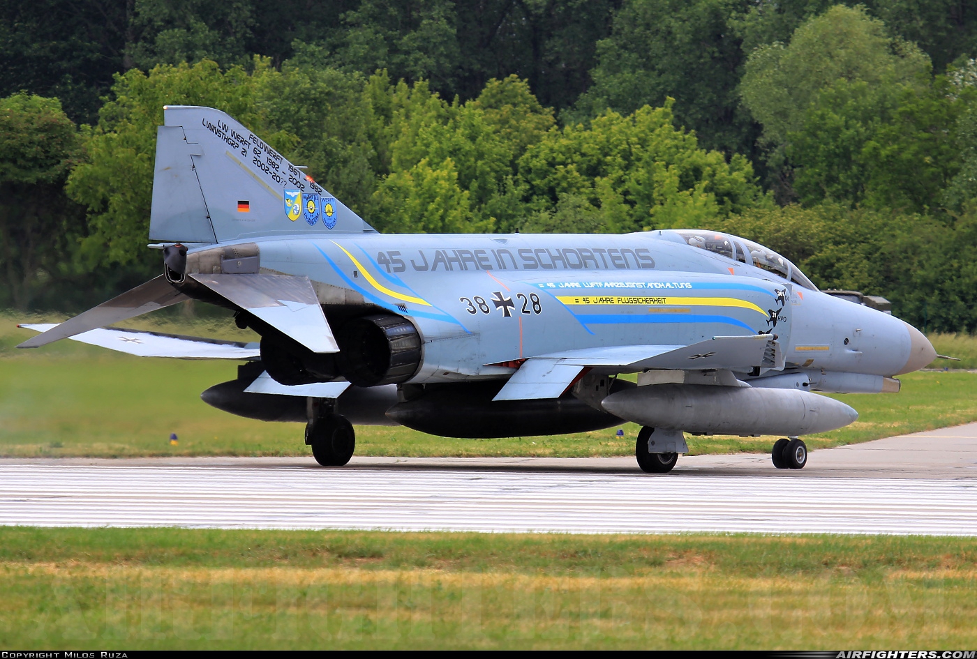 Germany - Air Force McDonnell Douglas F-4F Phantom II 38+28 at Pardubice (PED / LKPD), Czech Republic