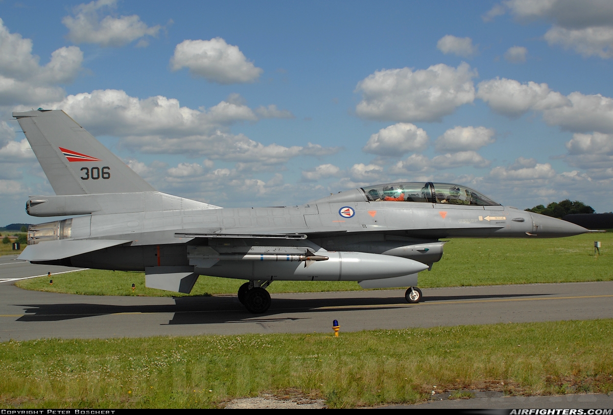 Norway - Air Force General Dynamics F-16BM Fighting Falcon 306 at Florennes (EBFS), Belgium
