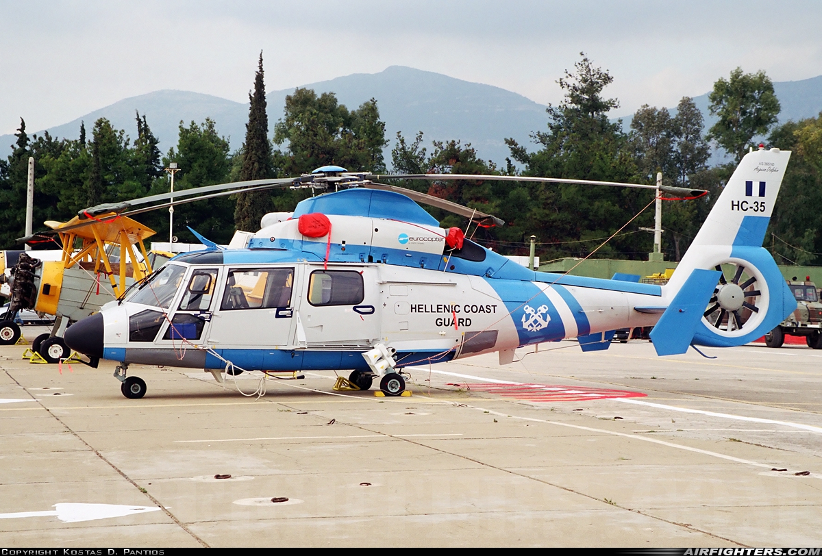 Greece - Coast Guard Aerospatiale SA-365N3 Dauphin 2 HC-35 at Dekelia - Tatoi (LGTT), Greece