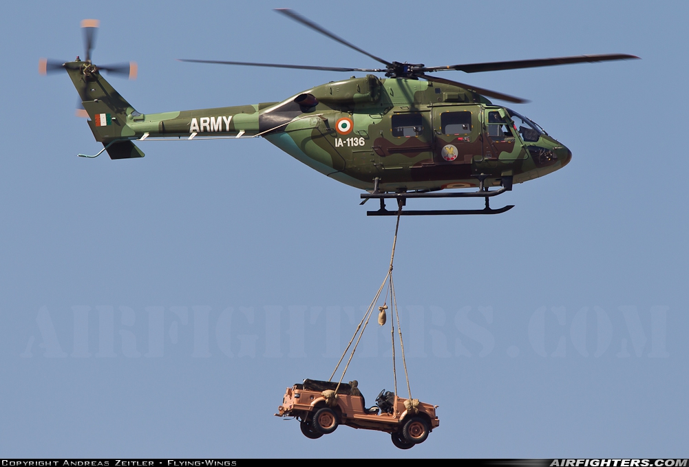 India - Army Hindustan Aeronautics Limited Dhruv IA1136 at Yelahanka (VOYK), India
