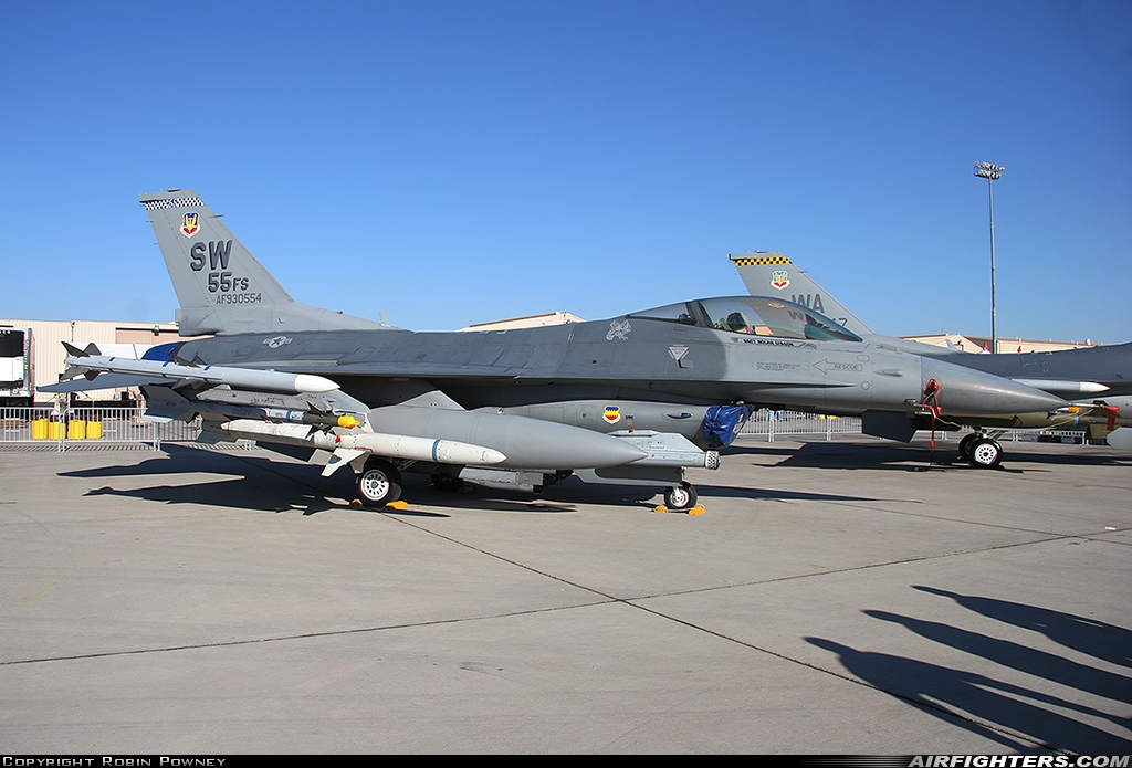 USA - Air Force General Dynamics F-16C Fighting Falcon 93-0554 at Las Vegas - Nellis AFB (LSV / KLSV), USA