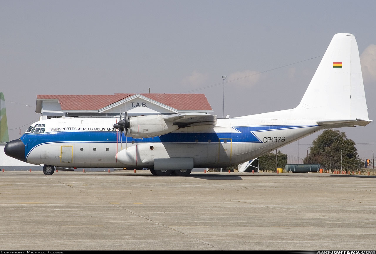 Bolivia - Air Force Lockheed C-130H Hercules (L-382) CP-1376 at La Paz - El Alto (John F. Kennedy) (LPB / SLLP), Bolivia