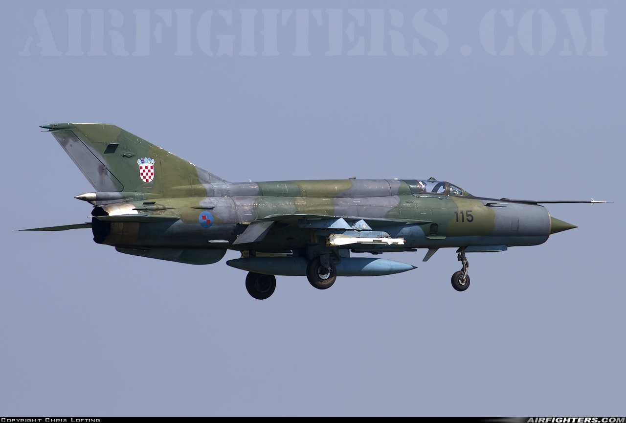 Croatia - Air Force Mikoyan-Gurevich MiG-21bisD 115 at Zagreb - Pleso (ZAG / LDZA), Croatia