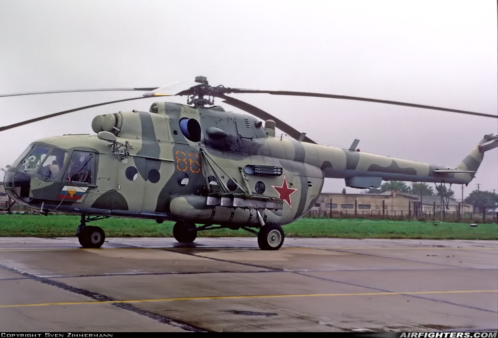 Russia - Army Mil Mi-8MTV 86 YELLOW at Anapa (AAQ / URKA), Russia