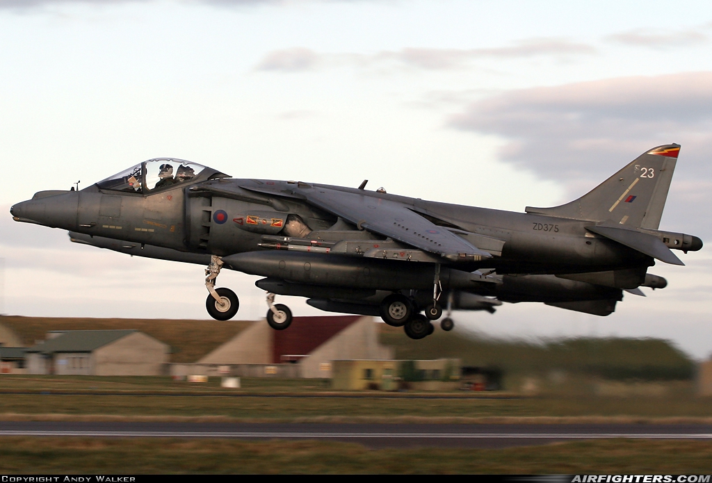 UK - Air Force British Aerospace Harrier GR.9 ZD375 at Kinloss (FSS / EGQK), UK