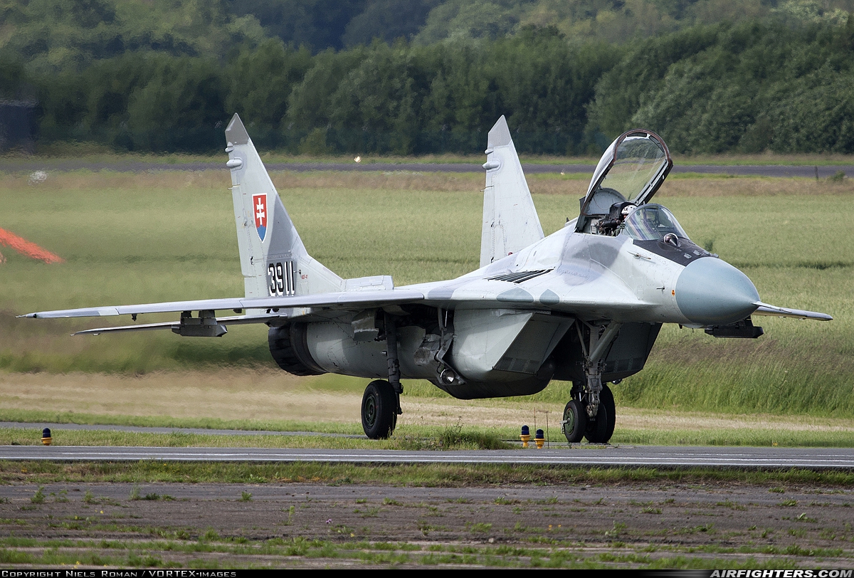 Slovakia - Air Force Mikoyan-Gurevich MiG-29AS 3911 at Florennes (EBFS), Belgium