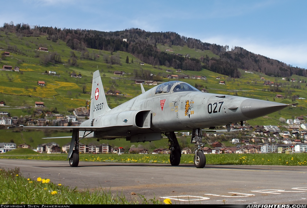 Switzerland - Air Force Northrop F-5E Tiger II J-3027 at Buochs (Stans) (LSMU / LSZC), Switzerland