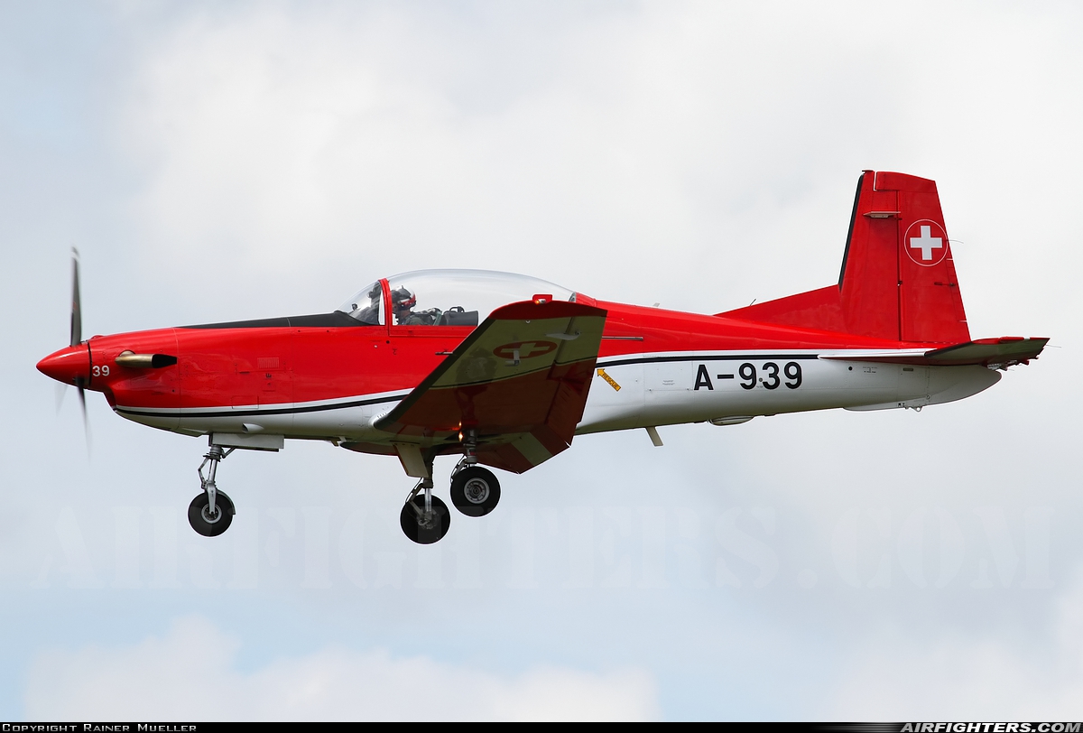 Switzerland - Air Force Pilatus NCPC-7 Turbo Trainer A-939 at Florennes (EBFS), Belgium