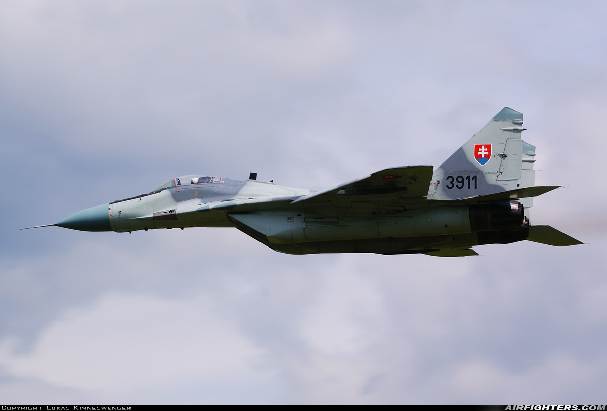 Photo ID 102278 by Lukas Kinneswenger. Slovakia Air Force Mikoyan Gurevich MiG 29AS, 3911