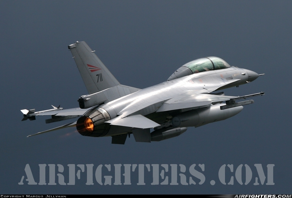 Norway - Air Force General Dynamics F-16BM Fighting Falcon 711 at North Weald (EGSX), UK