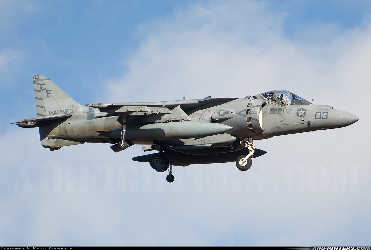 USA - Marines McDonnell Douglas AV-8B+ Harrier ll 165570 at Seville - Moron de la Frontera (OZP / LEMO), Spain