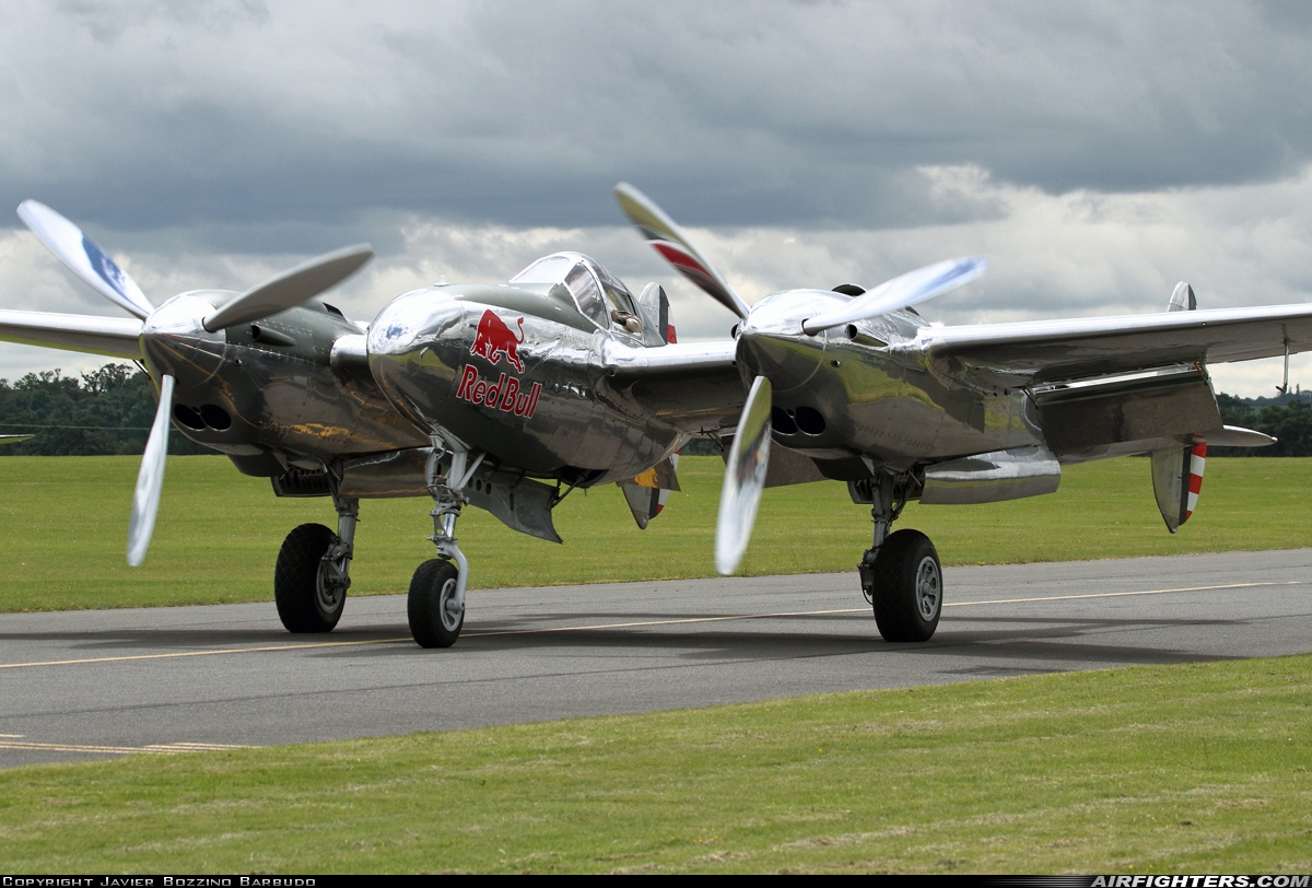 Private - Red Bull Lockheed P-38L Lightning N25Y at Duxford (EGSU), UK