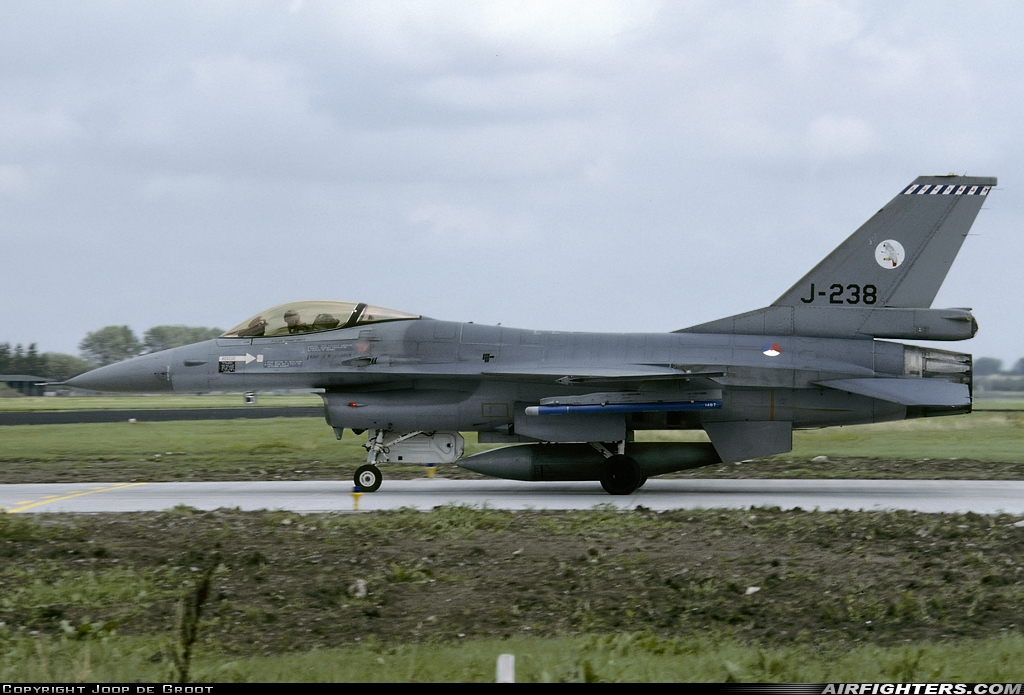 Netherlands - Air Force General Dynamics F-16A Fighting Falcon J-238 at Leeuwarden (LWR / EHLW), Netherlands