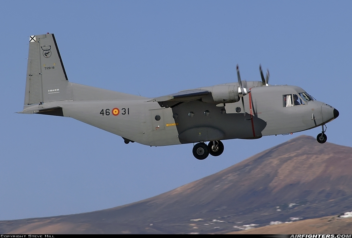Spain - Air Force CASA C-212-200 Aviocar T.12B-18 / 46-31 at Lanzarote (- Arrecife) (ACE / GCRR), Spain