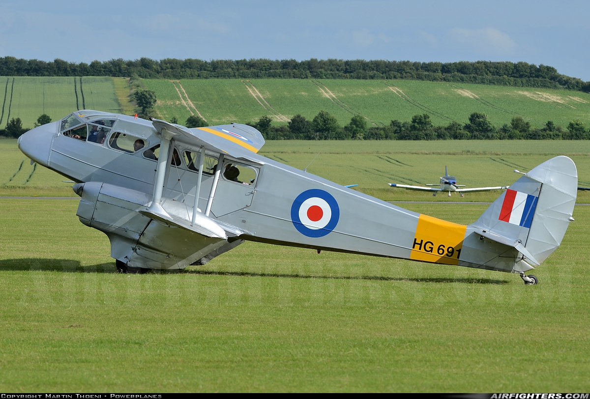 Private De Havilland DH-89A Dragon Rapide G-AIYR at Duxford (EGSU), UK