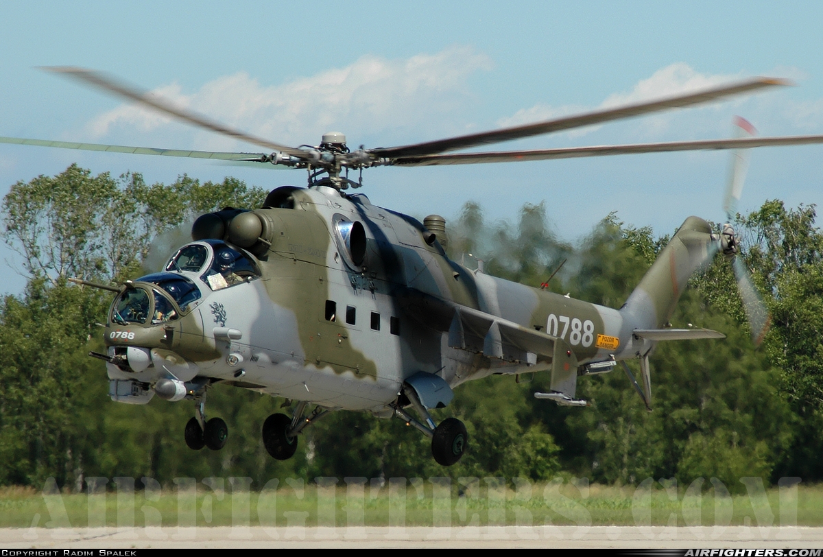 Czech Republic - Air Force Mil Mi-35 (Mi-24V) 0788 at Hradec Kralove (LKHK), Czech Republic