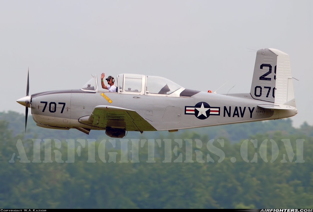 Private Beech T-34B Mentor N34VY at Geneseo (D52), USA