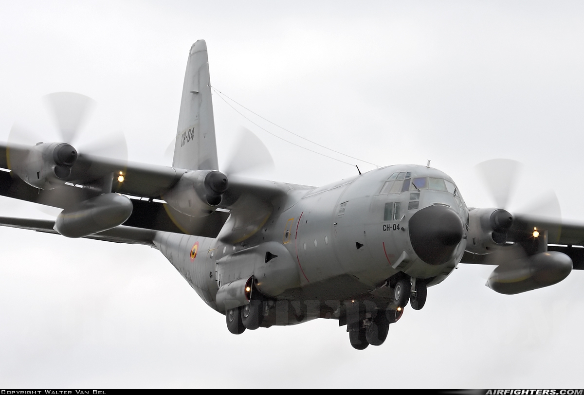 Belgium - Air Force Lockheed C-130H Hercules (L-382) CH-04 at Brussels - National (Zaventem) / Melsbroek (BRU / EBBR / EBMB), Belgium