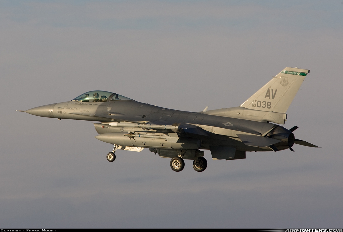 USA - Air Force General Dynamics F-16C Fighting Falcon 89-2038 at Florennes (EBFS), Belgium