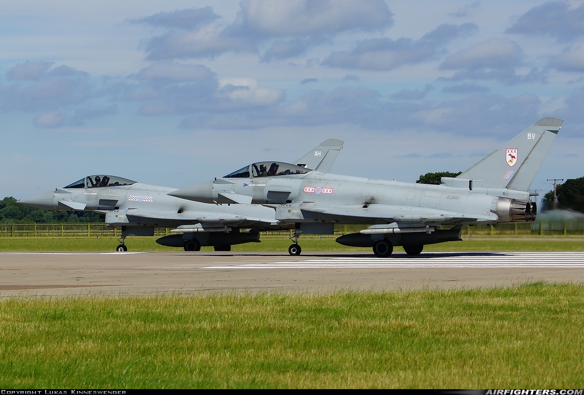 UK - Air Force Eurofighter Typhoon F2 ZJ910 at Coningsby (EGXC), UK