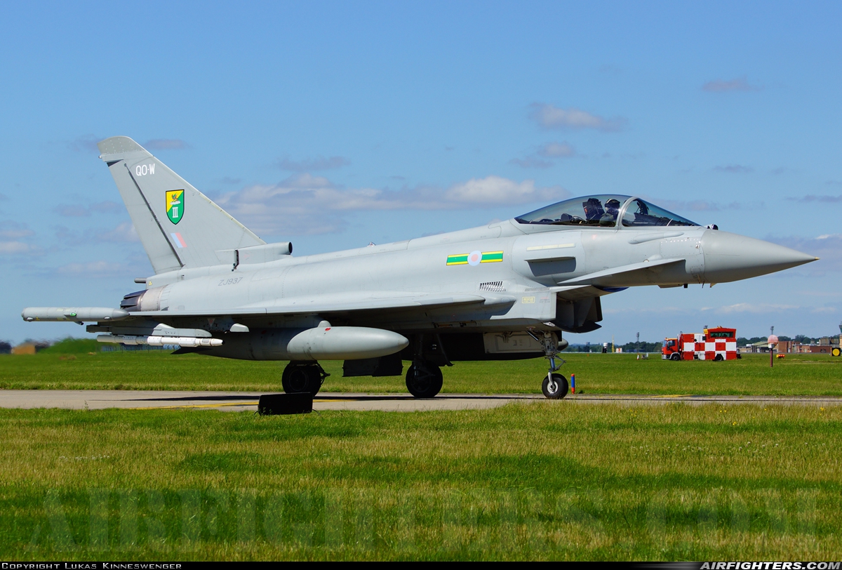 UK - Air Force Eurofighter Typhoon FGR4 ZJ937 at Coningsby (EGXC), UK
