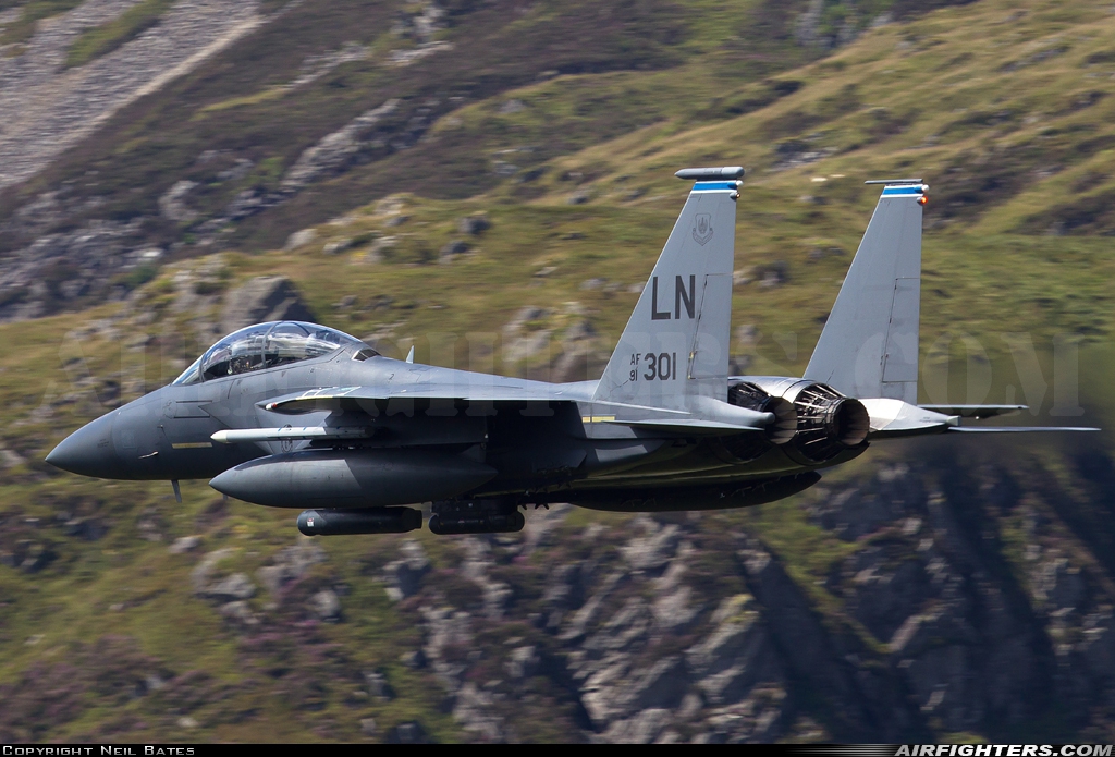 USA - Air Force McDonnell Douglas F-15E Strike Eagle 91-0310 at Off-Airport - Machynlleth Loop Area, UK