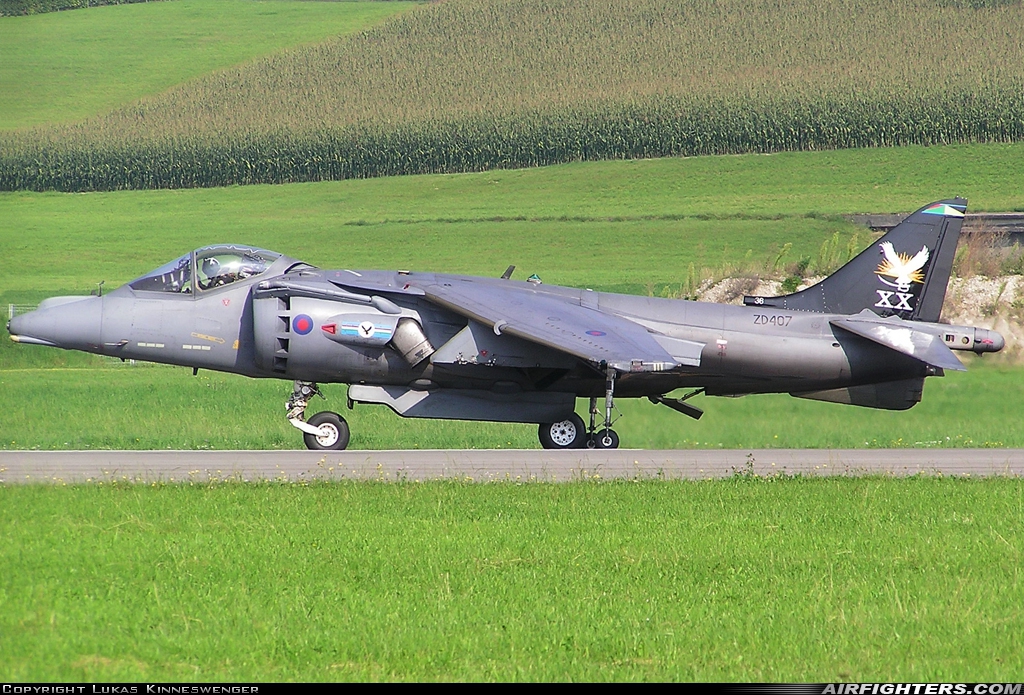 UK - Air Force British Aerospace Harrier GR.7 ZD407 at Payerne (LSMP), Switzerland
