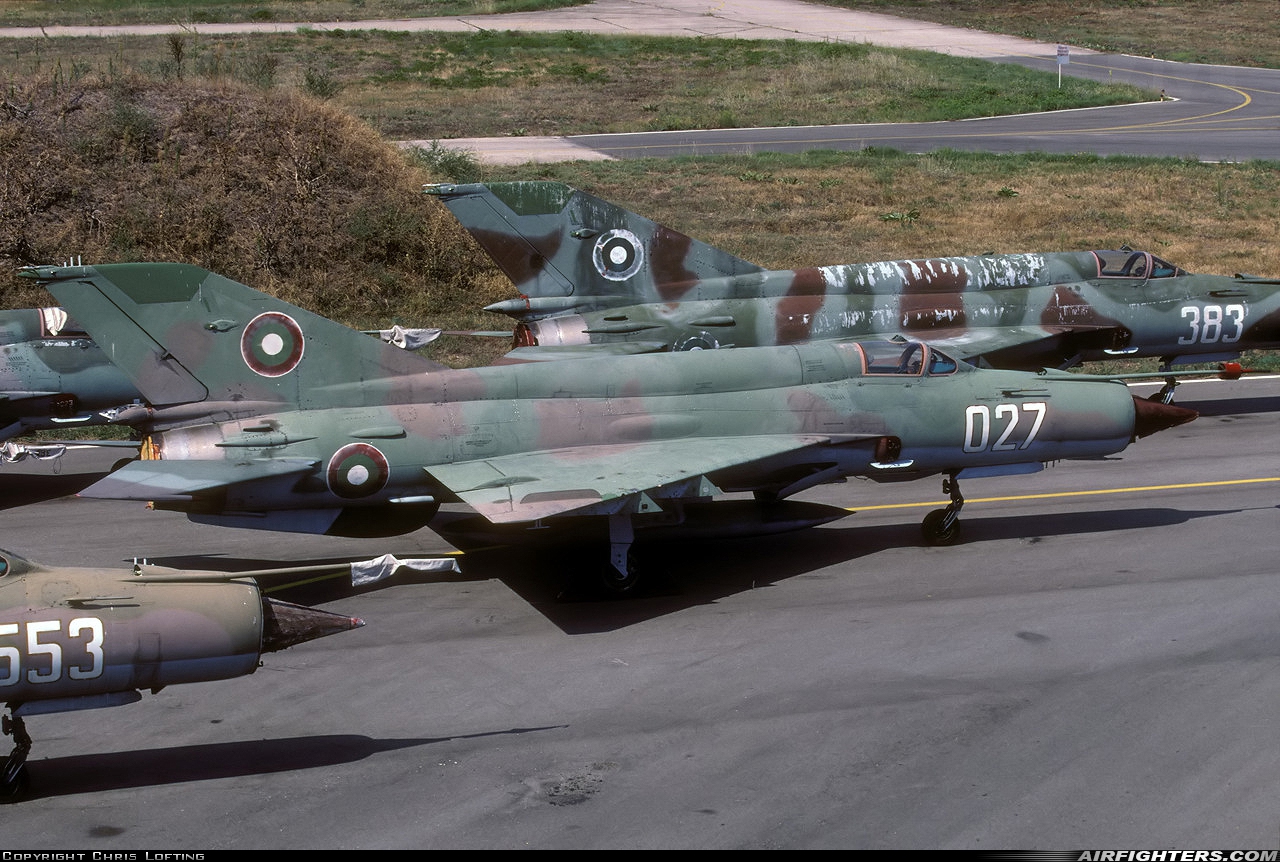 Bulgaria - Air Force Mikoyan-Gurevich MiG-21bis SAU 027 at Graf Ignatievo (LBPG), Bulgaria