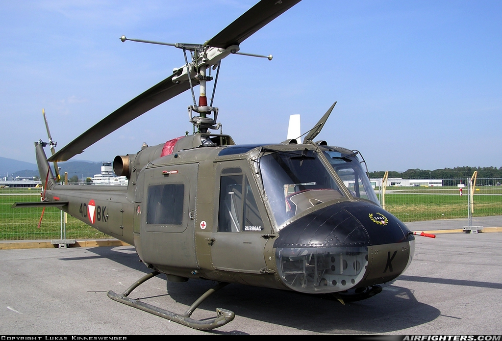 Austria - Air Force Agusta-Bell AB-204B 4D-BK at Salzburg - W.A. Mozart (Maxglan) (SZG / LOWS), Austria