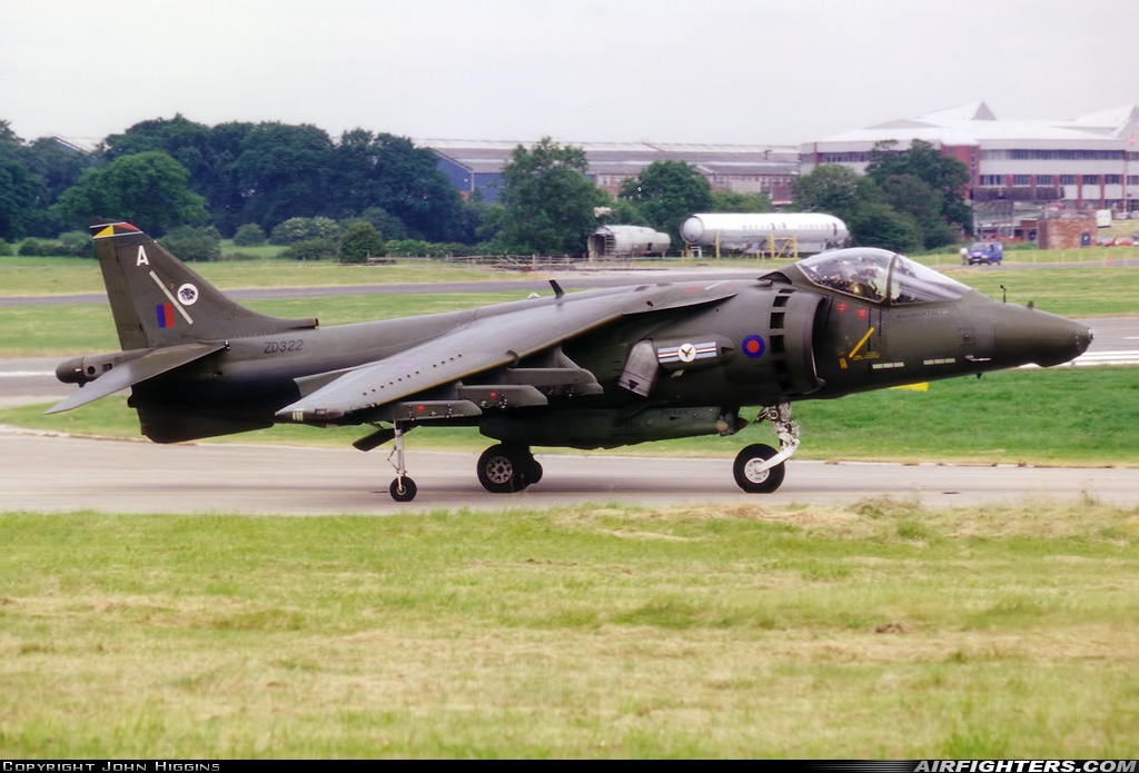 UK - Air Force British Aerospace Harrier GR.5 ZD322 at Woodford (EGCD), UK