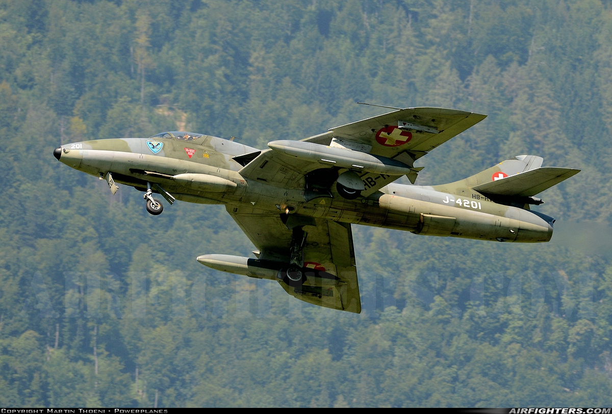 Private Hawker Hunter T68 HB-RVR at Interlaken (LSMI), Switzerland