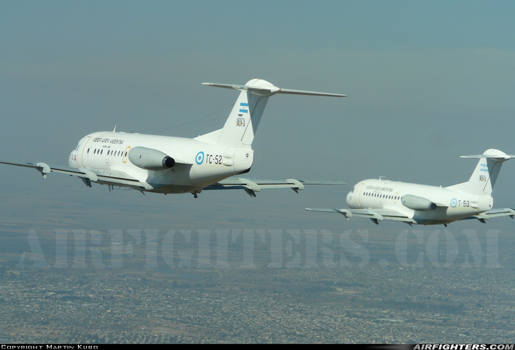 Argentina - Air Force Fokker F-28-1000C Fellowship TC-52 at In Flight, Argentina