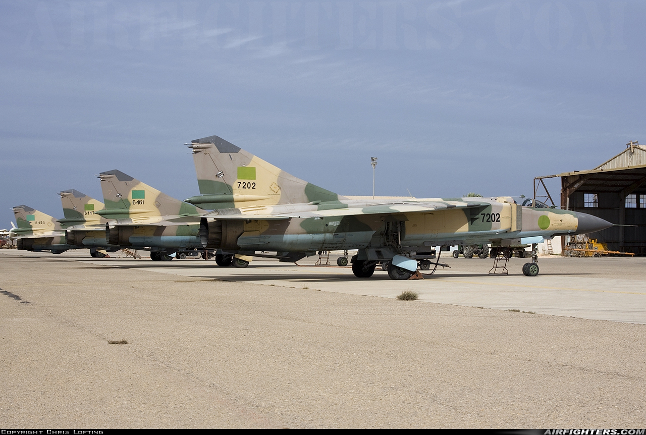 Libya - Air Force Mikoyan-Gurevich MIG-23MLD 7202 at Tripoli - Mitiga (MJI / HLLM), Libya