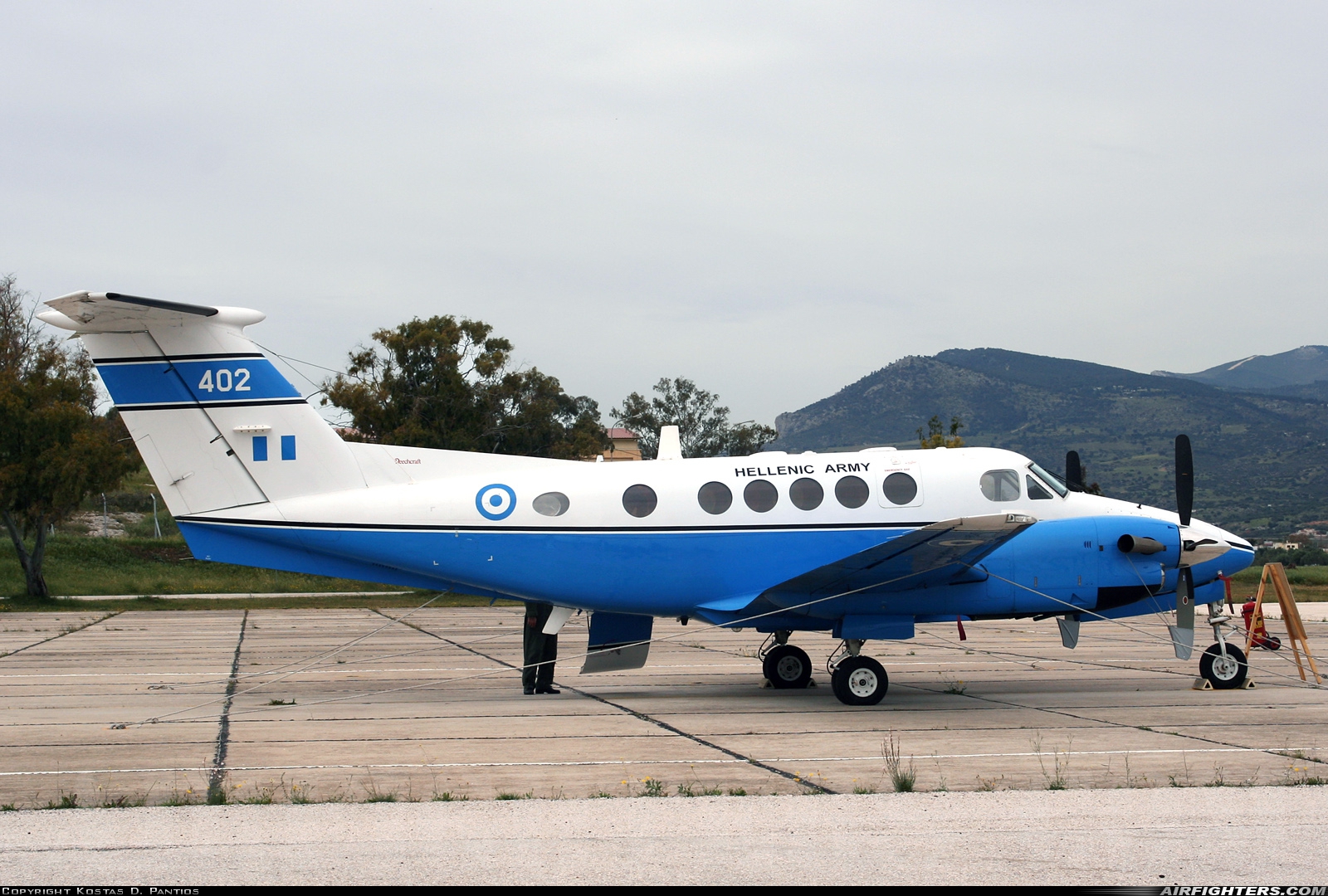 Greece - Army Beech C-12R/AP Super King Air 402 at Megara AB - Pahi (LGMG), Greece